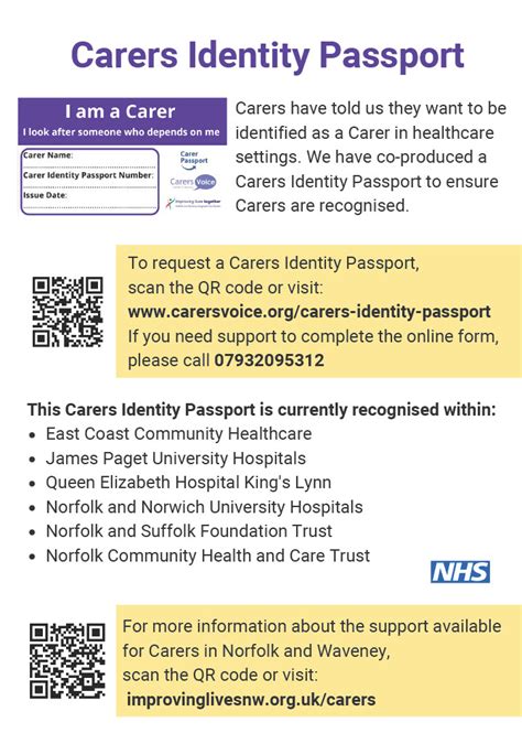 Carers Identity Passport Leaflet Carers Voice