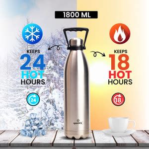 SPEEDEX Stainless Steel Thermosteel Vacuum Insulated Flask Hot And Cold Water Bottle 1800 Ml