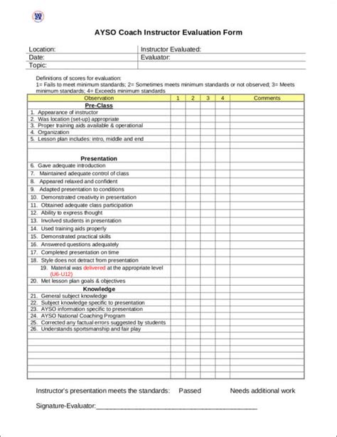 FREE 11 Trainer Evaluation Form Samples Templates In PDF