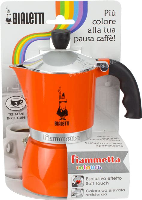 Caffettiera Moka Fiammetta Arancio Tz 3 Bialetti Karmaregalo