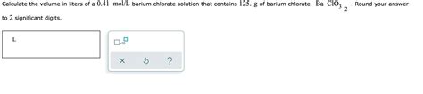 Solved Calculate The Volume In Liters Of A Mol L Barium Chegg