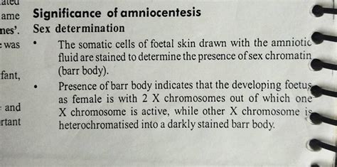 Significance Of Amniocentesis Sex Determination The Somatic Cells Of Foet