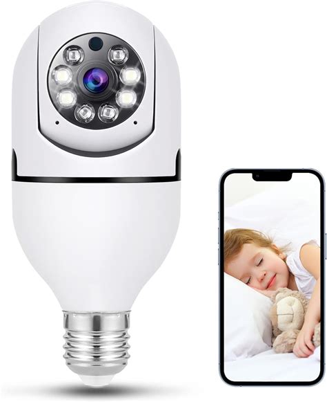 Light Bulb Security Camera 2 4ghz And 5g Wifi Security Cameras Wireless Outdoor 360