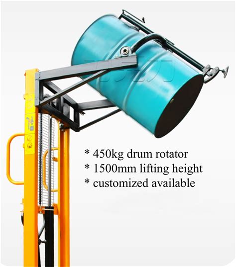 450kg Manual Drum Lifter Drum Tilt Drum Truck Hydraulic Drum Rotator