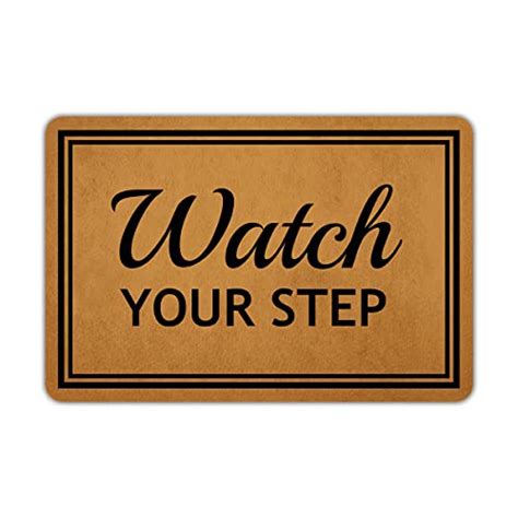 Front Door Mat Welcome Mat Watch Your Step Rubber Non Slip Backing ...