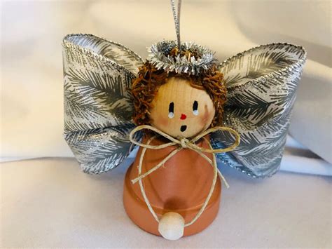 Flower Pot Angel Christmas Ornament Flower Pot Ornament Etsy