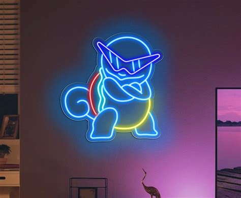 Squirtle Neon Sign Led Neon Sign Red Neon Sign Custom Neon Etsy