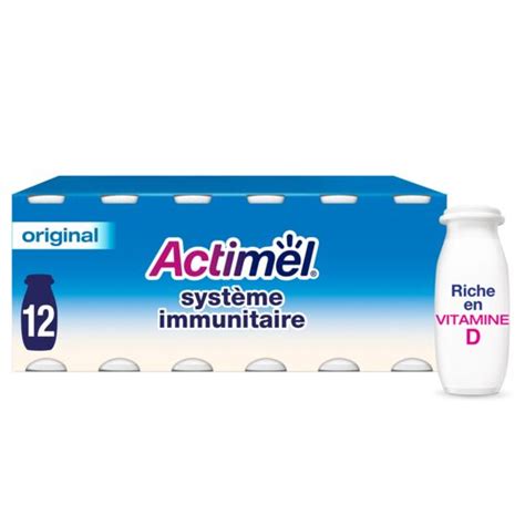 Yaourt à boire nature ACTIMEL les 12 bouteilles de 100g à Prix Carrefour