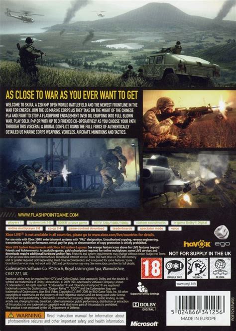 Operation Flashpoint Dragon Rising 2009 Xbox 360 Box Cover Art