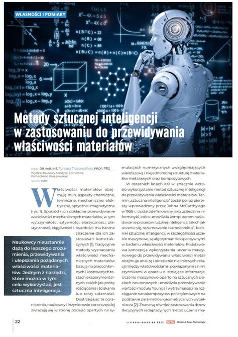 Pdf Metody Sztucznej Inteligencji W Zastosowaniu Do Przewidywania