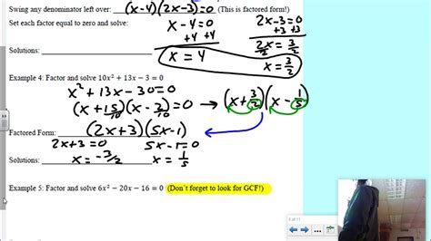 Factoring Quadratics When A Is Not And Special Cases Youtube