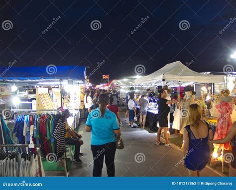 Nakhon Ratchasima Thailand 09 August 2019save One Night Bazaar Selling Food And Other Things In