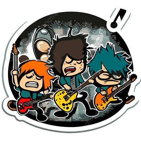 Sticker Vector Rock Band Rock Band Clipart Cartoon Rock Band Png And