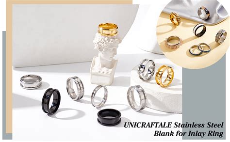 UNICRAFTALE 21pcs 7 Size Blank Core Ring Stainless Steel Finger Ring