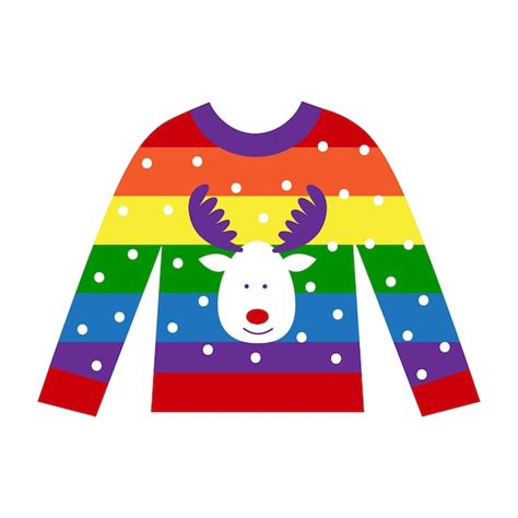 Suéter cálido del orgullo del arco iris para la persona gay lgbt concepto de navidad y año nuevo