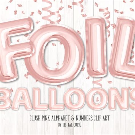 White Foil Balloon Alphabet Clip Art Digital Instant Etsy