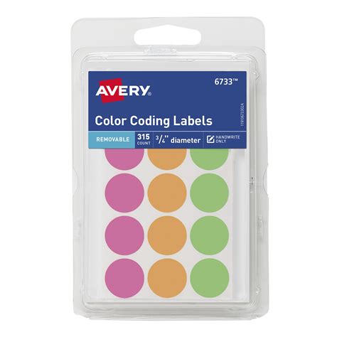 Avery Color Coding Labels, Assorted Neon Colors, Removable, Handwrite ...