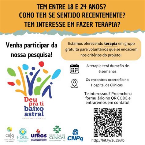 Projeto De Extensão Busca Voluntários Para Participar De Grupo De