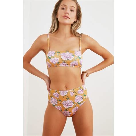 Trendyol Mustard Floral Pattern Bikini Bottom EPonuda