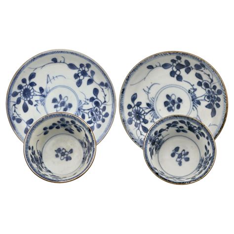 Blue And White Flower Pattern Tea Set C Qing Dynasty Yongzheng