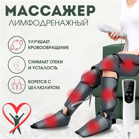 Лимфодренажный массажер для ног электрический, прессотерапия аппарат с ...