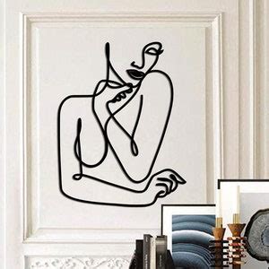 Line Wall Art Woman Face Metal Wall Art Minimalist Art Abstract