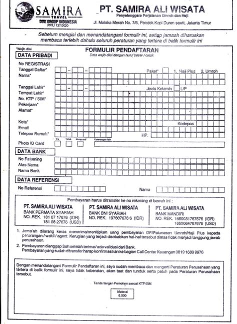 Formulir Pendaftaran Umrah IMAGESEE