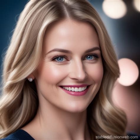 Picture Of Cheerful German Woman With Long Blonde Hair Stable Diffusion Online