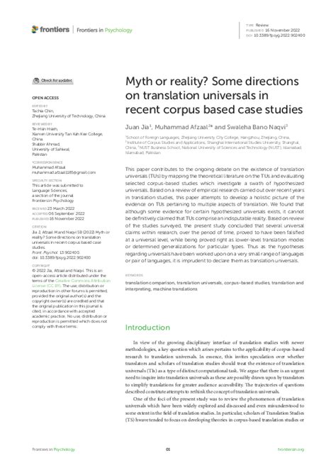 (PDF) Myth or reality? Some directions on translation universals in ... 