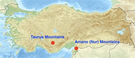 Middle East Map Taurus Mountains - Map