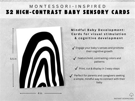 32 High Contrast Baby Cards Bundle Printable Montessori Black And White