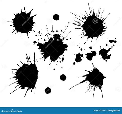 套墨水污点 向量例证 插画 包括有 吹动 现有量 飞溅 凹道 污点 孤立 艺术 封锁 设计 69388555