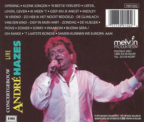 André Hazes ‎ Concertgebouw Live Cd André Hazes Cd Album