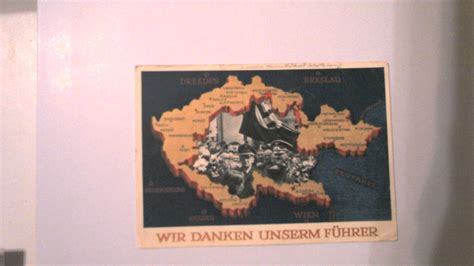 Germany Wwii ERA Propaganda Postal Card 1938 WIR Danken Unserm Furher