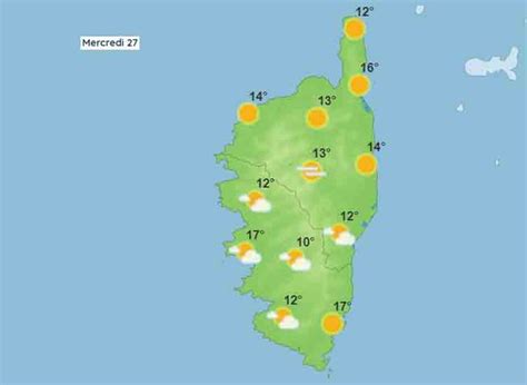 Météo pour ce mercredi 27 mars 2024 en Corse