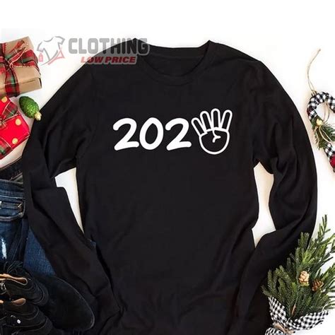 Happy New Year 2024 Long Sleeve T-Shirt, New Year 2024 Fingers Long ...