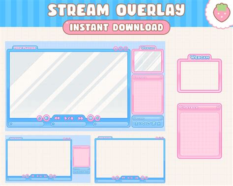 Twitch Stream Overlay Video Player Theme Simple Kawaii Cute