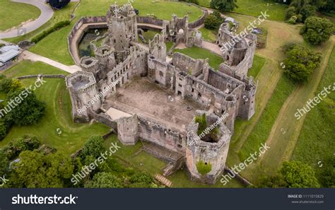 Aerial View Ruins Large Medieval Castle Stock Photo 1111015829 ...