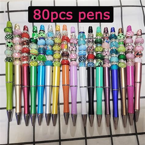 80 St Cke Perle Kugelschreiber Beadable Stift DIY Perlen Student