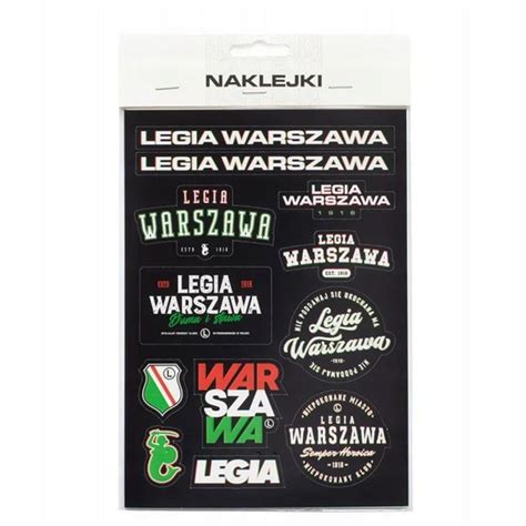 Legia Warszawa Naklejki Wlepki Zestaw 12szt LW0620 13175158239