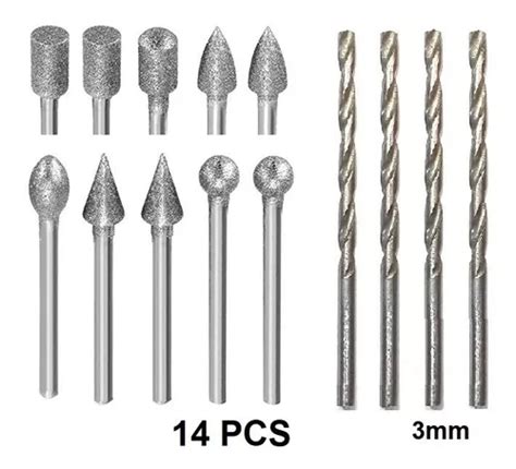 Set 10 Fresas Diamantadas 4 Brocas Metal Minitorno Dremel Cuotas Sin