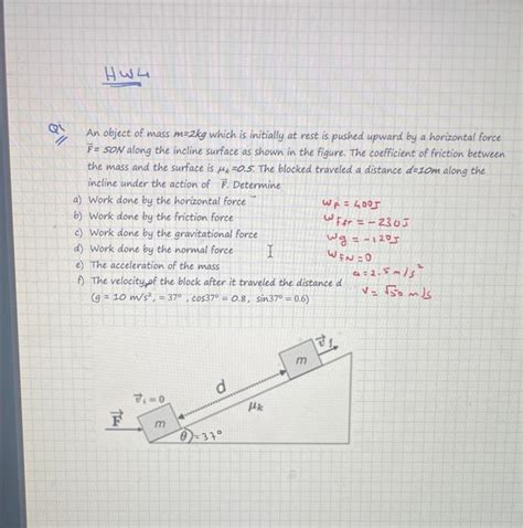 Solved An object of mass m=2 kg which is initially at rest | Chegg.com 