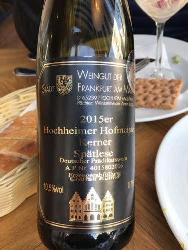 Weingut Der Stadt Frankfurt Am Main Hochheimer Hofmeister Kerner