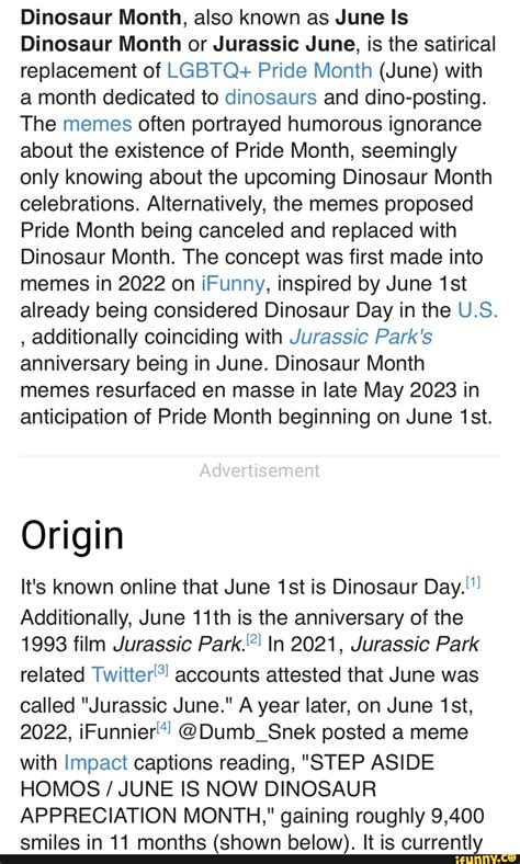 Dinosaur Month Also Known As June Is Dinosaur Month Or Jurassic June