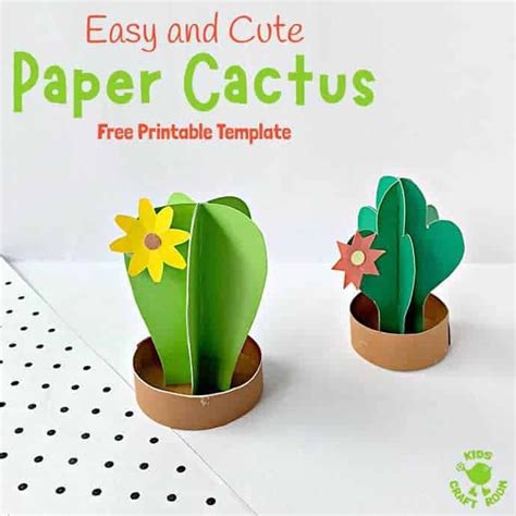 3d Paper Cactus Craft Paper Cactus Cactus Craft Paper Crafts For Kids