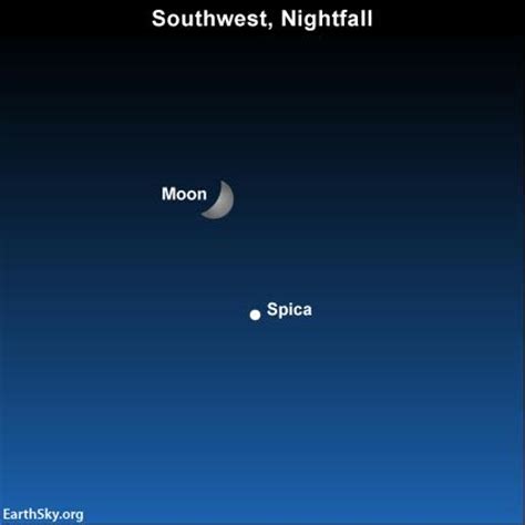 Moon near star Spica on August 8 | Sky Archive | EarthSky