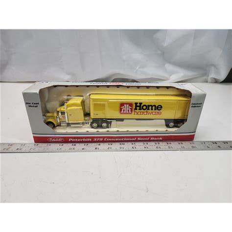 Peterbilt - Home Hardware, diecast semi truck n trailer bank - sealed