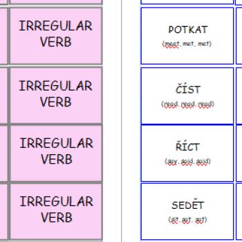 Materi L Angli Tina Deskov Hra Minul As Nepravideln Slovesa