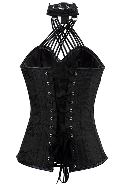 Atomic Steel Boned Black Gothic Collared Corset ShopperBoard