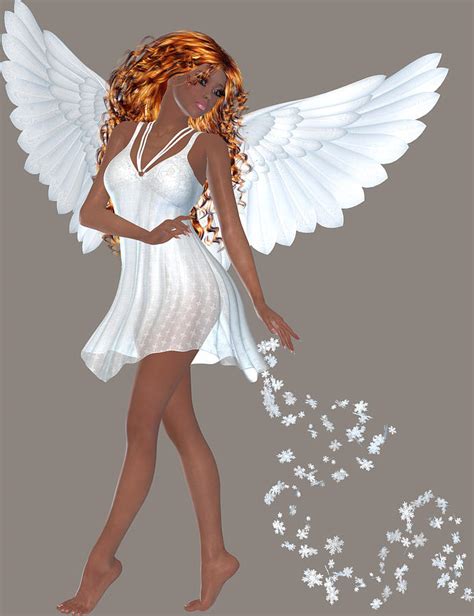 Beautiful African American Angel Girl Digital Art by Marcella